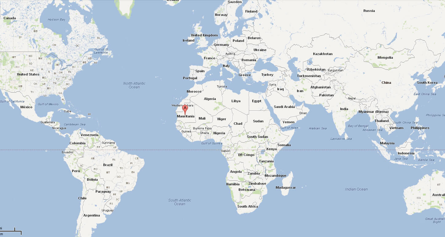 map of mauritania world